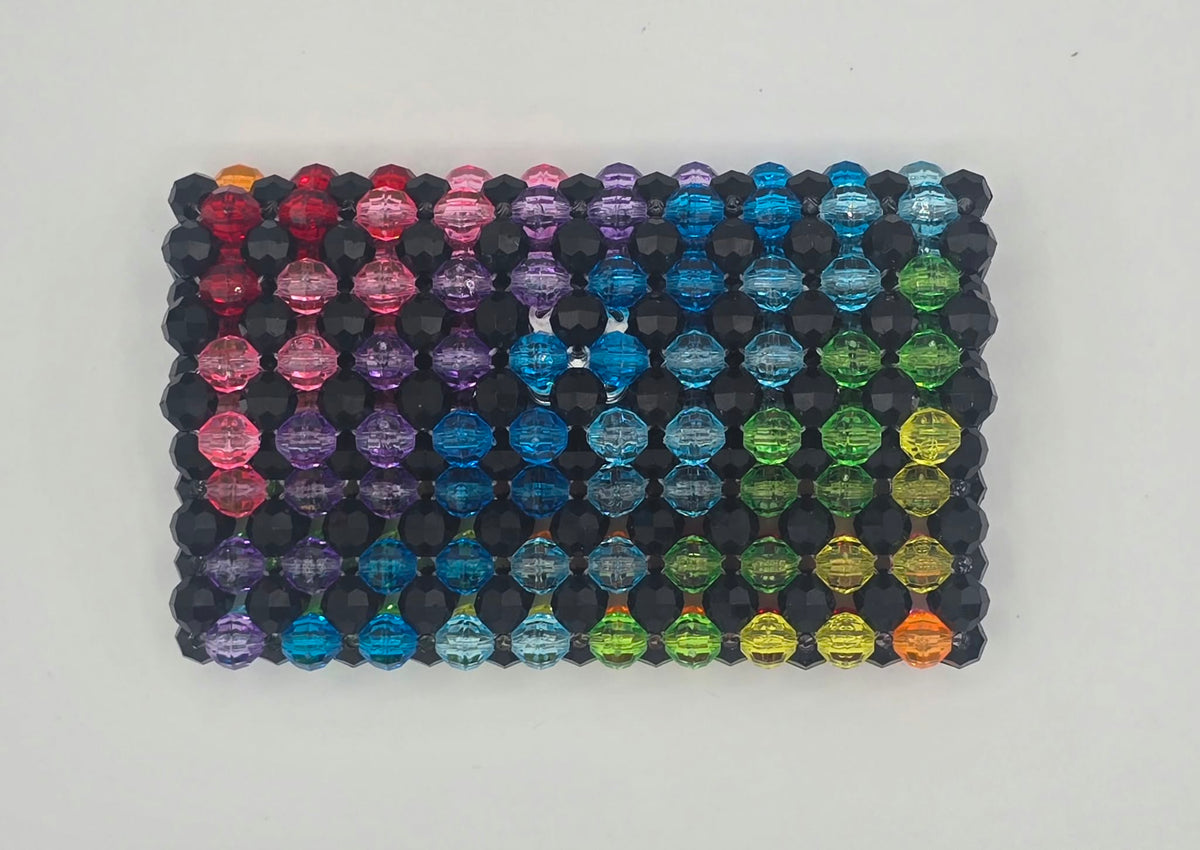 Rainbow Beaded Wallet - Made in HTX